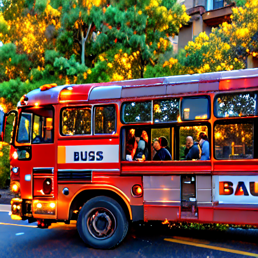 058_A bus stopped on the side of the road while people board it..png